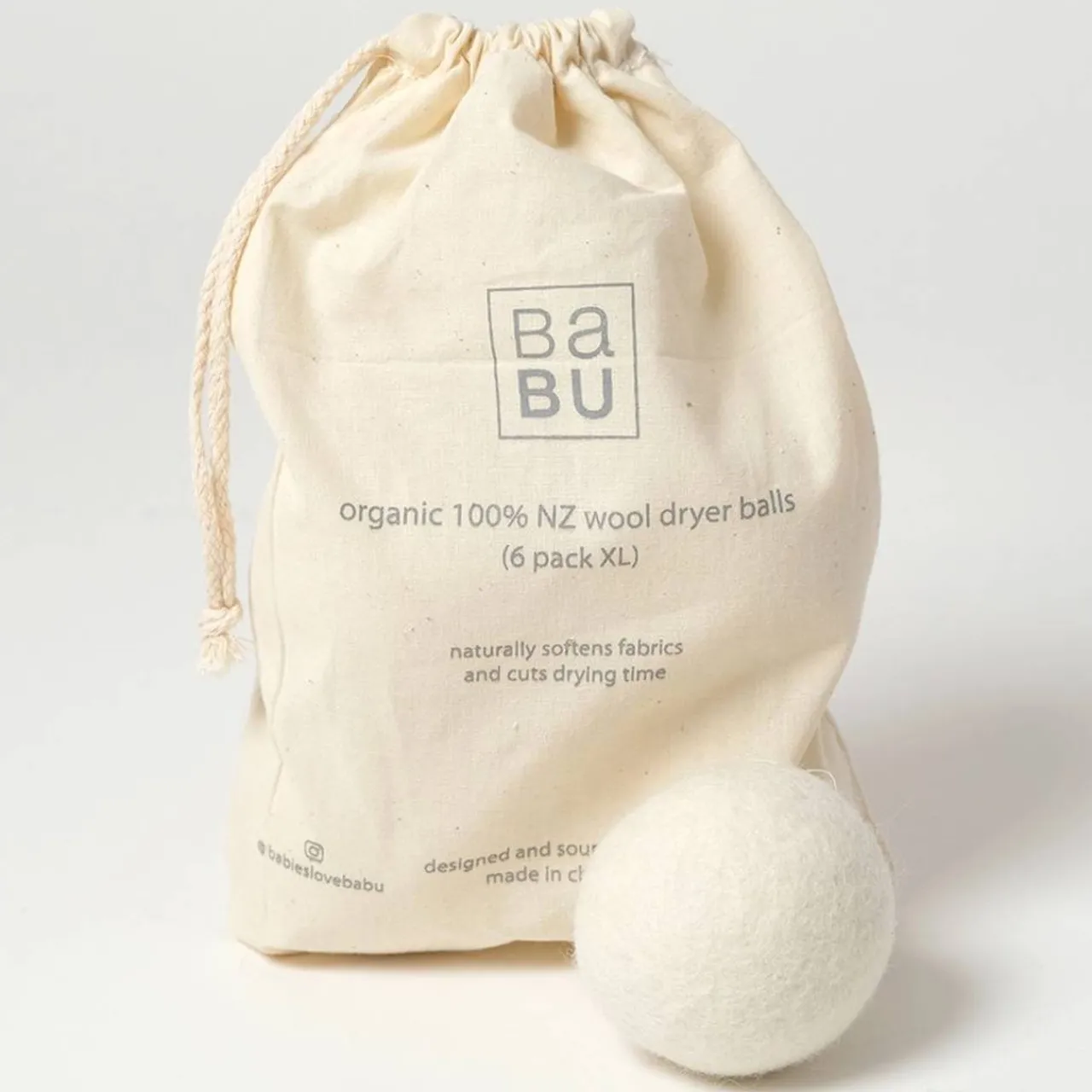 Laundry*Babu NZ Wool Dryer Balls 6pk