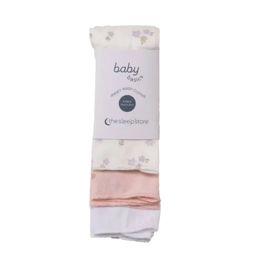 Towels & Facecloths*The Sleep Store Baby Basics Jersey Face Cloths 6 pack