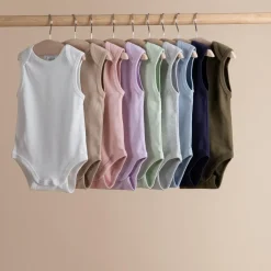 Bodysuits & Singlets*The Sleep Store Baby Basics Organic Cotton Singletsuit