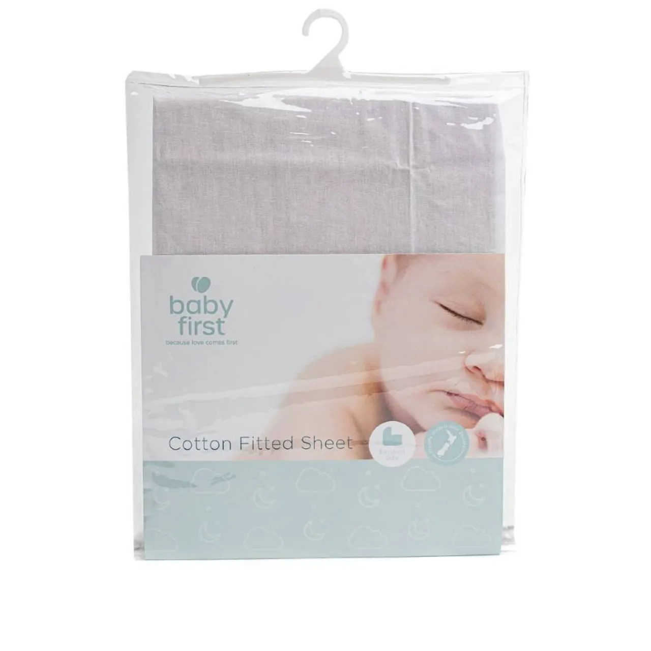 Cot Sheets|Bassinet & Co-Sleeper Bedding*Baby First Fitted Cotton Sheet - White