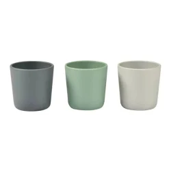 Sippy & Starter Cups*Béaba Beaba Silicone Anti Slip Cup 3pk Grey/Sage/Velvet