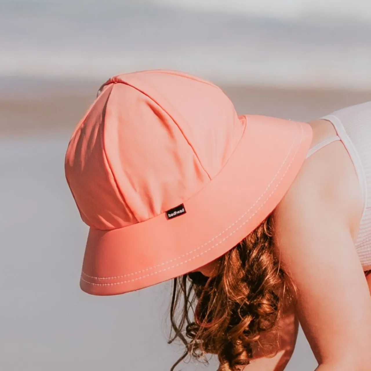 Sun & Swim*Bedhead Hats Ponytail Beach Swim Bucket Hat - Core Peach