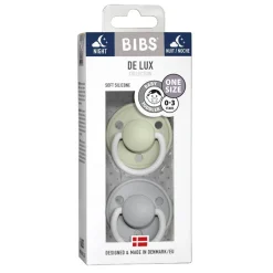 Dummies & Accessories*Bibs De Lux Silicone Night Glow Colour Mix 2pk - One Size