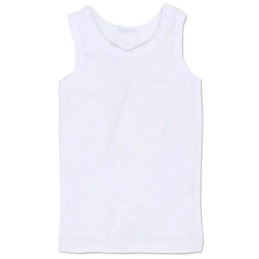 Bodysuits & Singlets*Blue Bunny Ribbed Singlet - Clearance White
