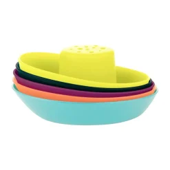 Bath Toys*Boon Fleet Stacking Boats 5pc - Navy/Yellow