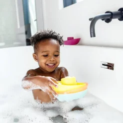 Bath Toys*Boon Fleet Stacking Boats 5pc - Navy/Yellow