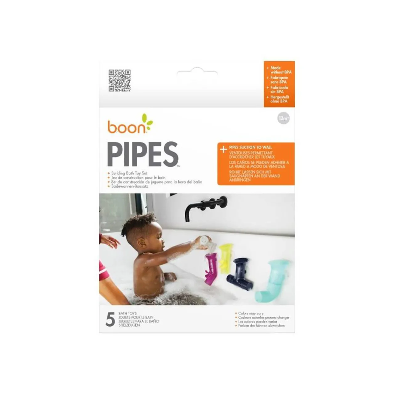 Bath Toys*Boon Pipes Bath Toy Navy/Yellow
