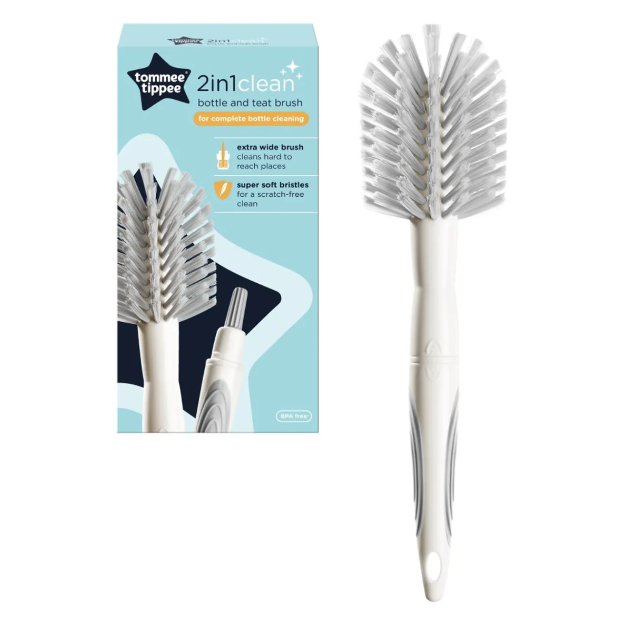 Cleaning & Sterilising*Tommee Tippee Bottle & Teat Brush Grey