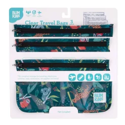 Lunchboxes, Snackboxes & Snack Bags*Bumkins Clear Travel Bag 3pk - SECONDS Jungle