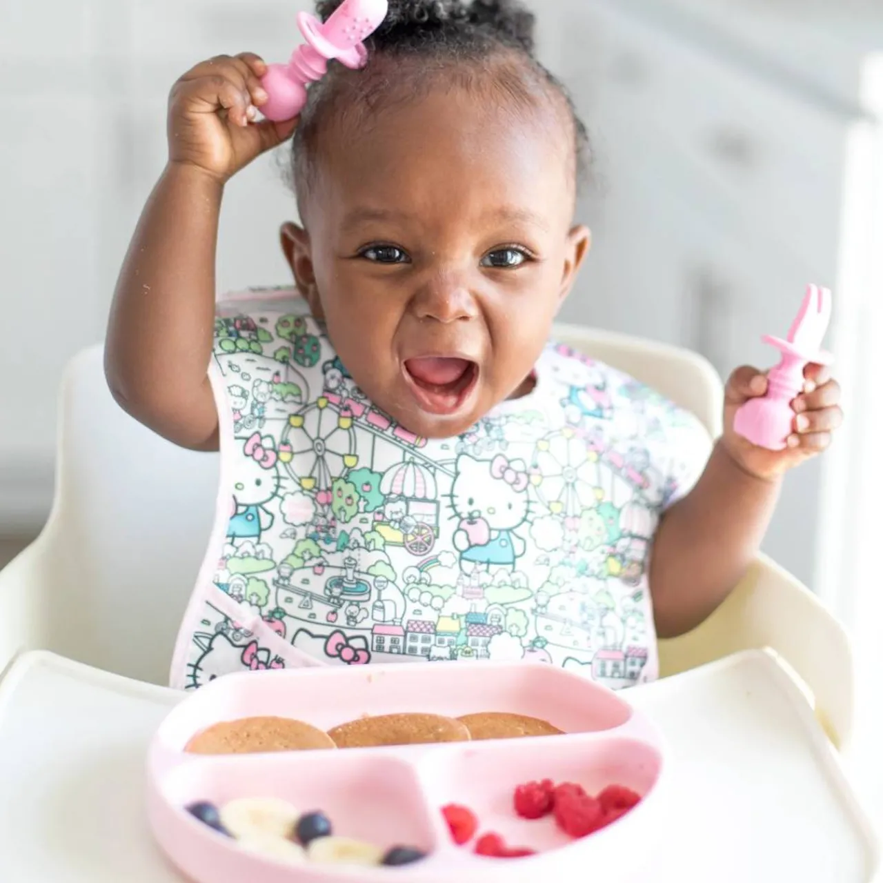 Bowls, Plates & Cutlery|Starting Solids*Bumkins Silicone Chewtensils - Hello Kitty