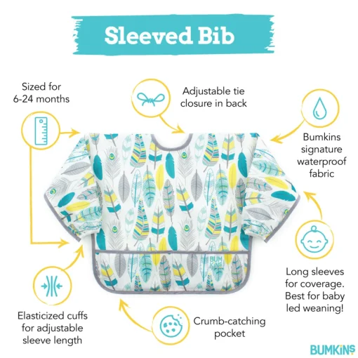 Bibs & Burp Cloths|Starting Solids*Bumkins Waterproof Sleeved Bib