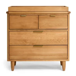 Change Tables, Mats & Baskets*Cariboo George Dresser Natural Oak/Brass Pulls