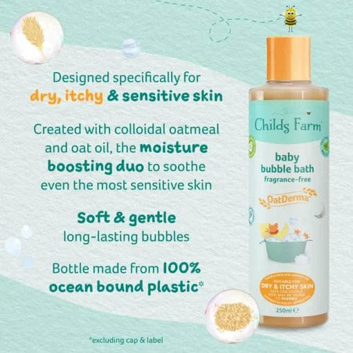 Skincare & Sunscreen|Skincare & Grooming*Childs Farm OatDerma Baby Bubble Bath Fragrance-Free