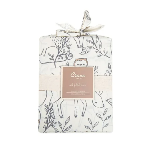 Bassinet & Co-Sleeper Bedding*Crane Baby Bassinet Fitted Sheet - Ezra Collection Ezra Woodland