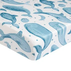 Bassinet & Co-Sleeper Bedding*Crane Baby Co-Sleeper Fitted Sheet - Caspian Collection Caspian Whale