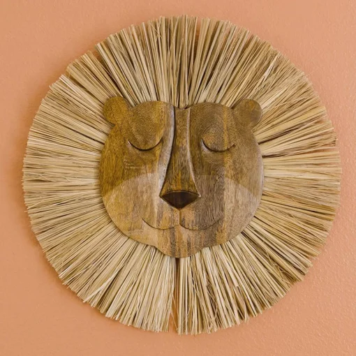 Wall & Hanging Decor*Crane Baby Wooden Lion Wall Decor - 1pc