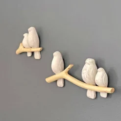 Wall & Hanging Decor*Crane Baby Wooden Perch Wall Decor - 2pc