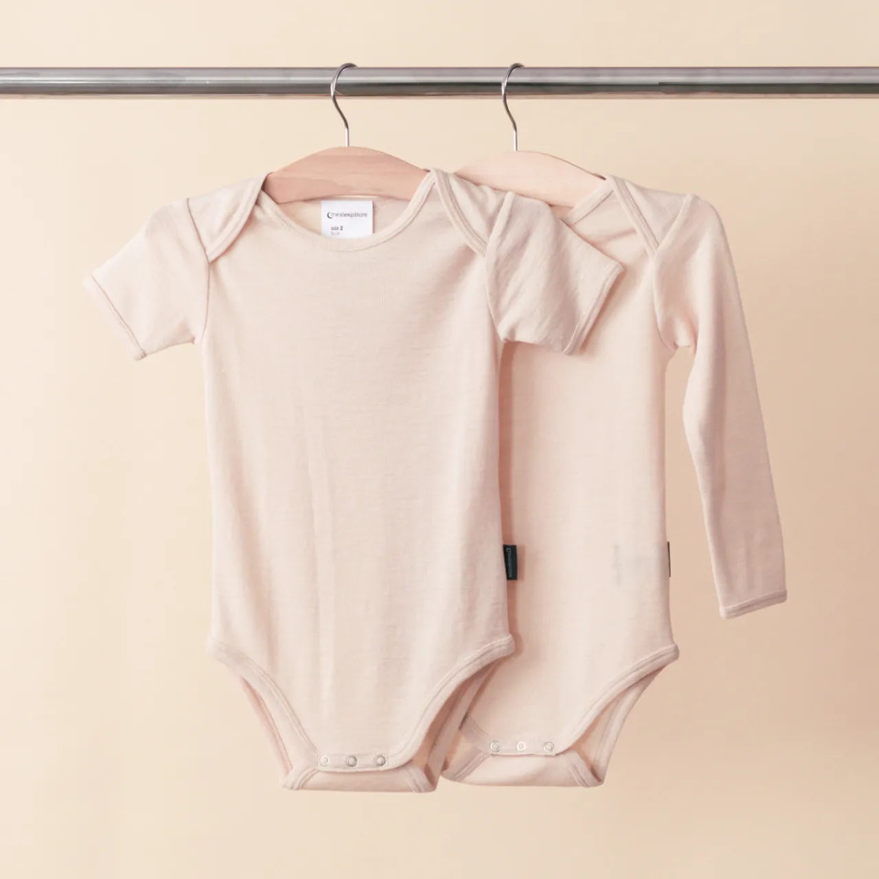 Bodysuits & Singlets|Merino Clothing & Sleepwear*The Sleep Store Deluxe Merino Rib Short-Sleeve Bodysuit Almond
