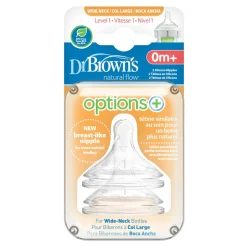 Bottles & Teats*Dr Browns Options+ Wide Neck Silicone Teats 2 pack