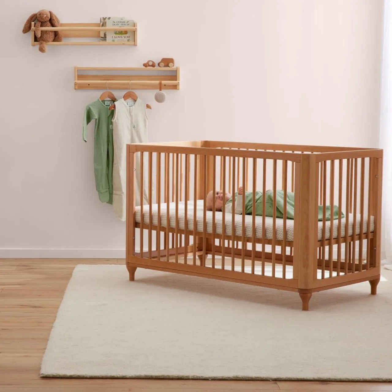 Cots*Ergopouch Lyra Convertible Beechwood Cot Natural