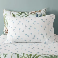 Big Bed Sheets|Pillows & Pillowcases*Squiggles Fitted Sheet & Pillowcase Set - Palms