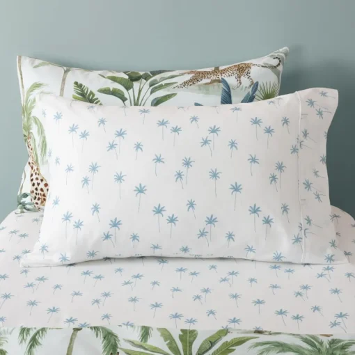 Big Bed Sheets|Pillows & Pillowcases*Squiggles Fitted Sheet & Pillowcase Set - Palms