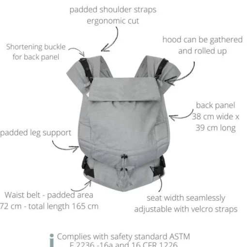Buckle Carriers*Hoppediz Linen Primeo Baby Carrier Grenada Natural