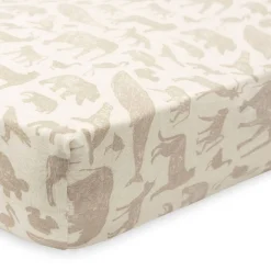 Bassinet & Co-Sleeper Bedding*Jollein Fitted Jersey Bassinet Sheet - 40 x 80cm Animals Nougat