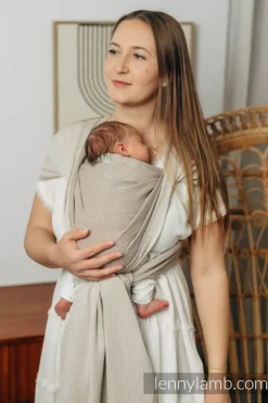 Stretchy Wraps & Woven*Lenny Lamb Herringbone Weave Woven Wrap - Premature Baby Size Almond