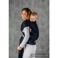 Half Buckle Carriers|Buckle Carriers*Lenny Lamb LennyHybrid Half Buckle - Herringbone Basic - Preschool Size Little Herringbone Black Ebony