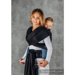 Half Buckle Carriers|Buckle Carriers*Lenny Lamb LennyHybrid Half Buckle - Herringbone Basic - Preschool Size Little Herringbone Black Ebony