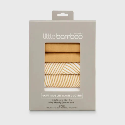 Towels & Facecloths*Little Bamboo Muslin Washers 6 Pack