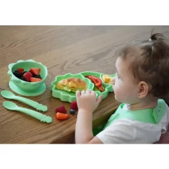 Bowls, Plates & Cutlery*Melii Silicone 5 Piece Feeding Gift Set - Dinosaur