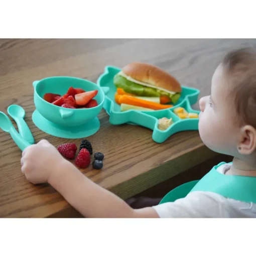 Bowls, Plates & Cutlery*Melii Silicone 5 Piece Feeding Gift Set - Shark