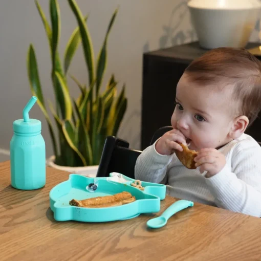 Bowls, Plates & Cutlery*Melii Silicone 5 Piece Feeding Gift Set - Shark