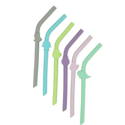 Sippy & Starter Cups*Melii Silicone Animal Straws with Cleaning Brush