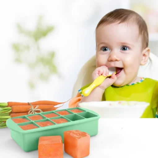 Starting Solids*Melii Silicone Baby Food Freezer Tray with Lid