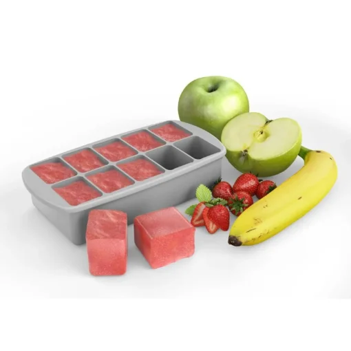 Starting Solids*Melii Silicone Baby Food Freezer Tray with Lid - Luxe Luxe Grey