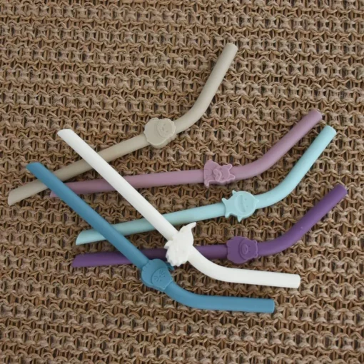 Drink Bottles & Travel Cups*Melii Silicone Luxe Animal Straws with Cleaning Brush