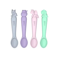 Bowls, Plates & Cutlery*Melii Silicone Spoons 4 Piece Animal Set