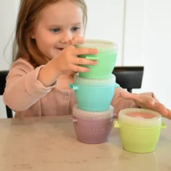 Lunchboxes, Snackboxes & Snack Bags|Starting Solids*Melii Snap & Go Pods 4 Pack - 6 oz Multicolour