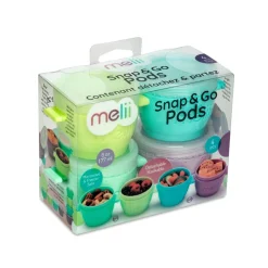 Lunchboxes, Snackboxes & Snack Bags|Starting Solids*Melii Snap & Go Pods 4 Pack - 6 oz Multicolour
