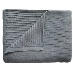 Baby Blankets & Quilts*Mushie Ribbed Knitted Blanket - Clearance Grey Melange
