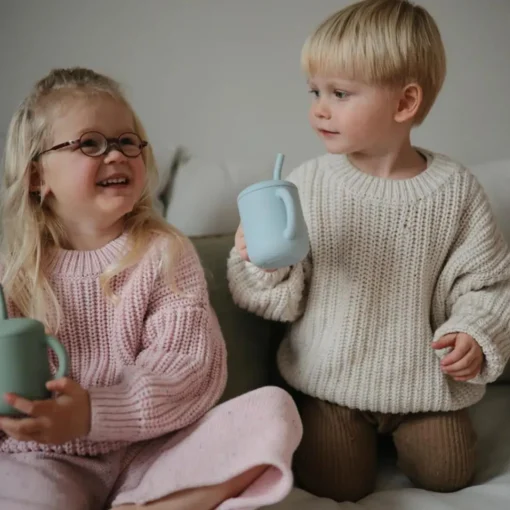 Sippy & Starter Cups*Mushie Silicone Training Cup & Straw