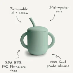 Sippy & Starter Cups*Mushie Silicone Training Cup & Straw