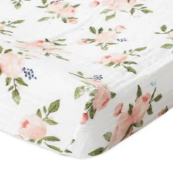 Change Mats & Baskets|Change Tables, Mats & Baskets*Little Unicorn Muslin Change Pad Cover - Discontinued packaging Watercolour Roses