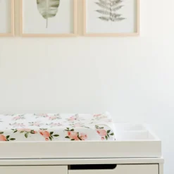 Change Mats & Baskets|Change Tables, Mats & Baskets*Little Unicorn Muslin Change Pad Cover - Discontinued packaging Watercolour Roses