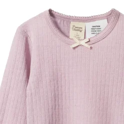 Sleepwear & Pjs*Nature Baby Long Sleeve Merino Pointelle Pyjamas 2pc Lilac