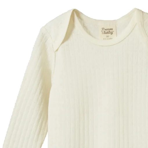 Bodysuits & Singlets|Merino Clothing & Sleepwear*Nature Baby Merino Pointelle Long Sleeve Bodysuit