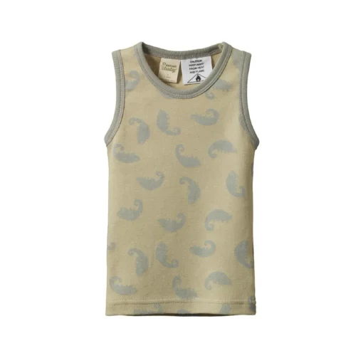 Sleepwear & Pjs*Nature Baby Organic Cotton Singlet Pyjama Set Chameleon Moss Print